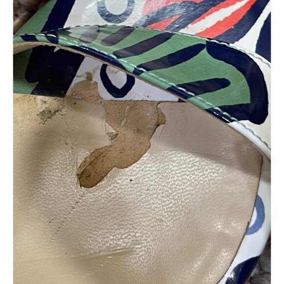 Nine West Brodea Strappy Sandals Heels Floral Size 6.5 Hook Loop Closure - Picture 10 of 13